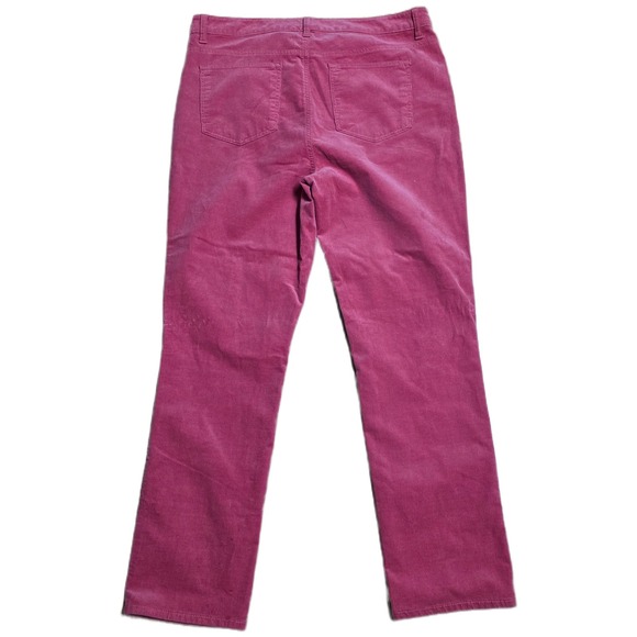 Talbots Corduroy Straight Leg Pant Women's Size 14 Pink High Rise - Picture 2 of 7